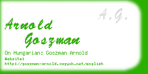 arnold goszman business card